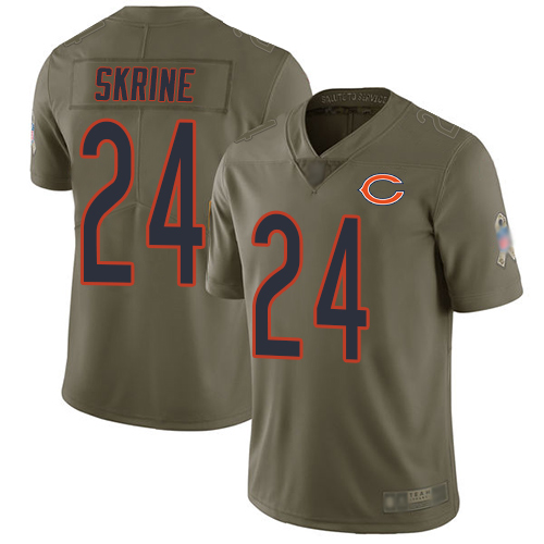 Chicago Bears Limited Olive Men Buster Skrine Jersey NFL Football #24 2017 Salute to Service->youth nfl jersey->Youth Jersey